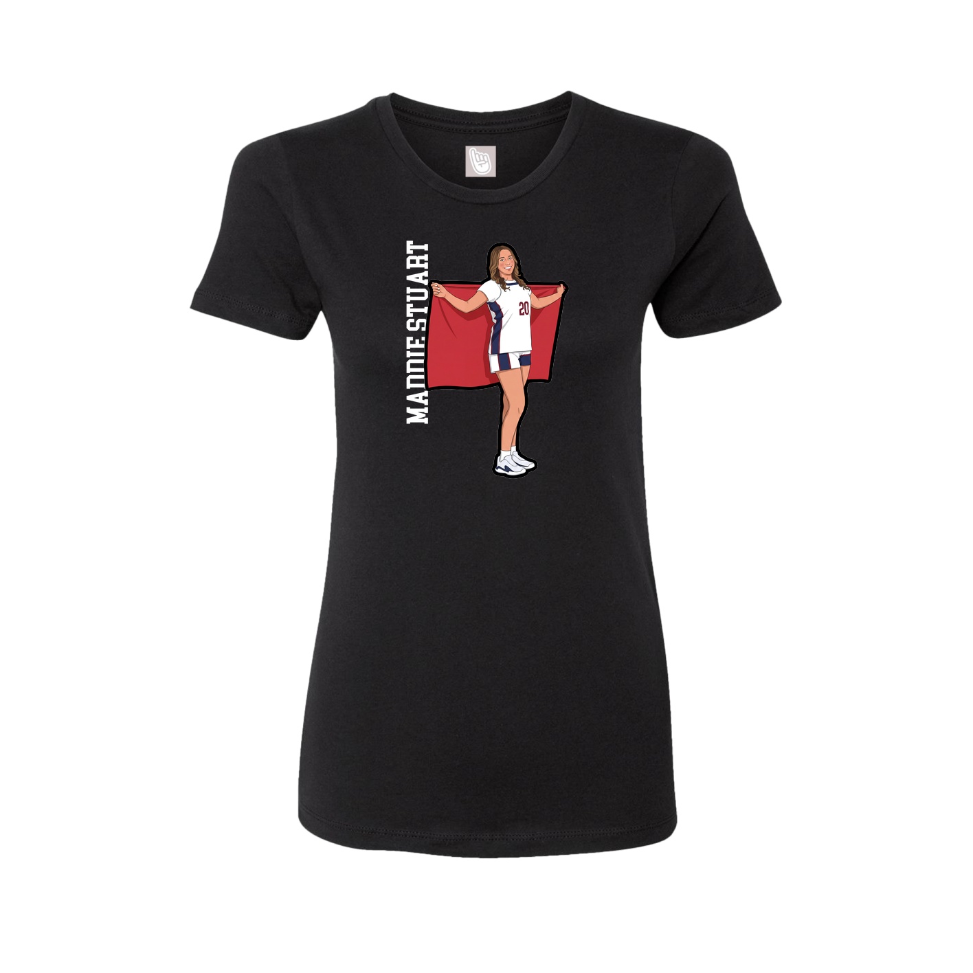 Fitted Women's Tee — Name Vertical in Black
