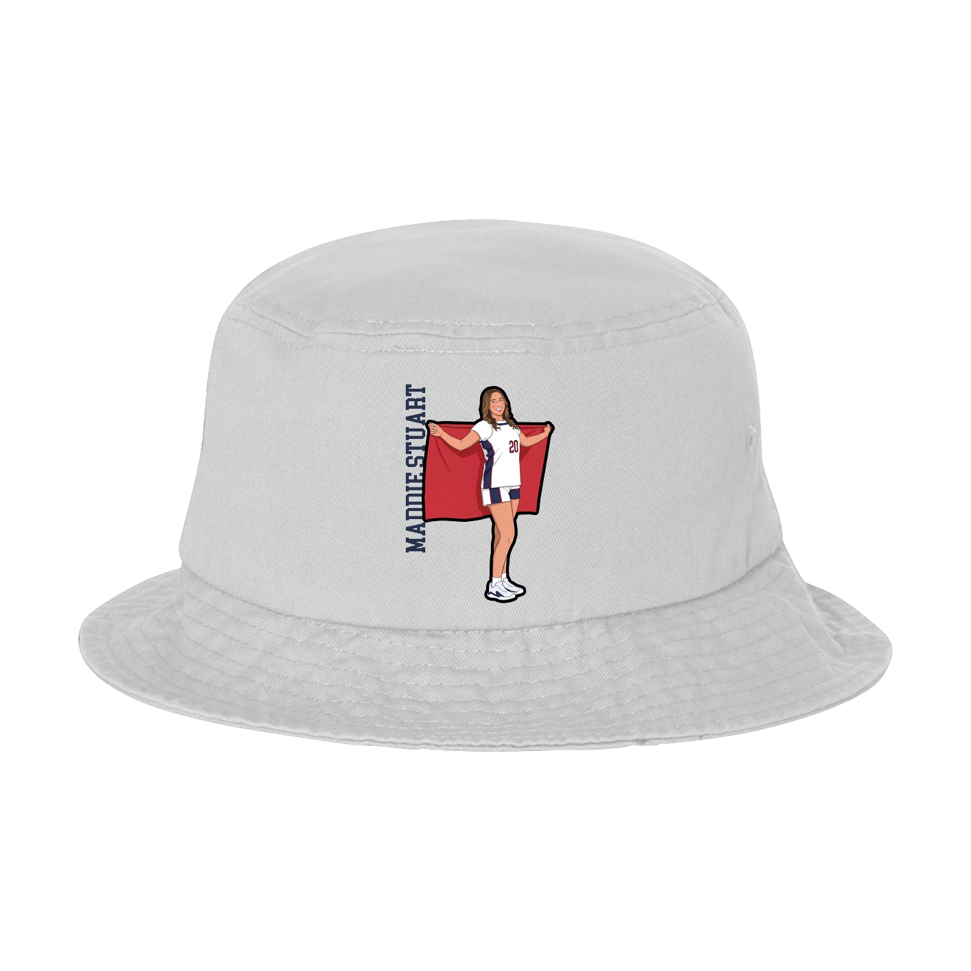 Bucket Cap — Name Vertical in White