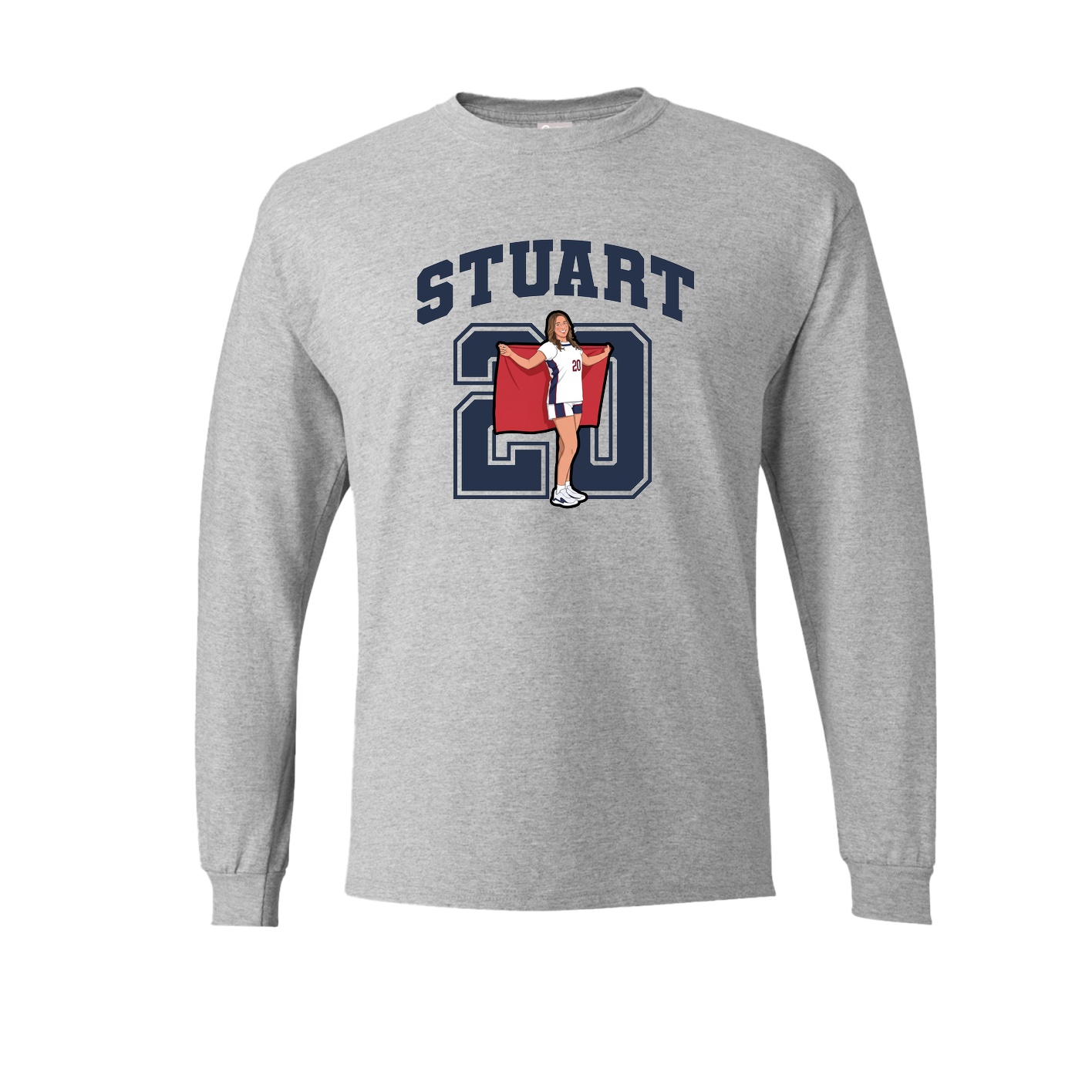 Long Sleeve Tee — Number in Grey