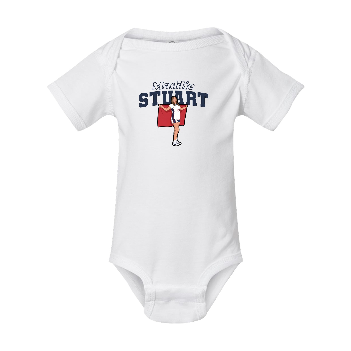 Baby Onesie — Name Arch in White