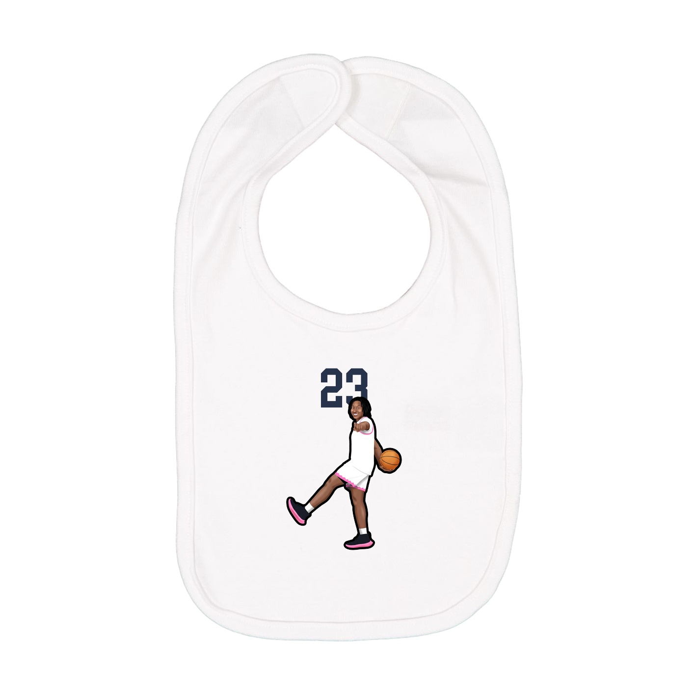 Infant Bib — Number Top in White