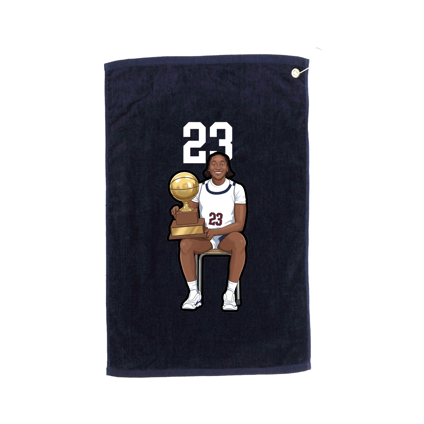 Golf Towel — Number Top in Navy