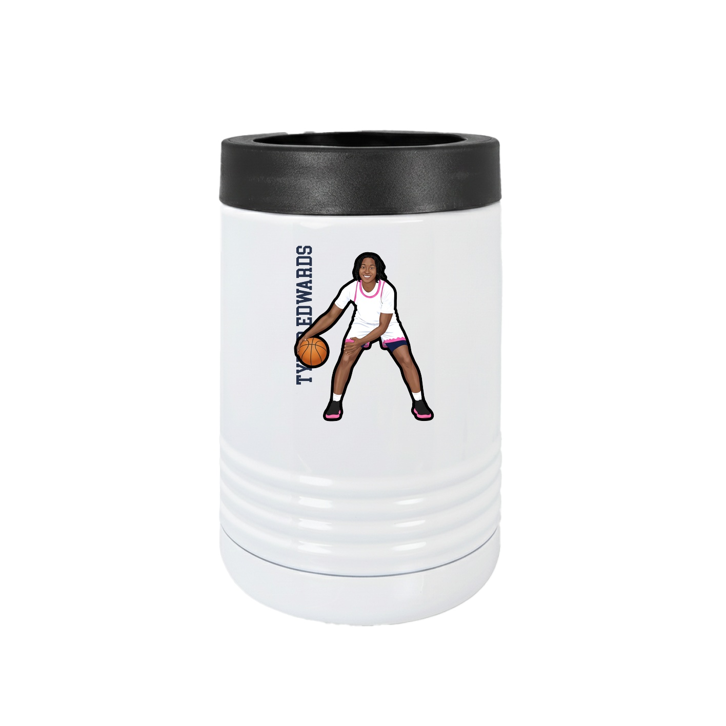 Beverage Holder — Name Vertical in White