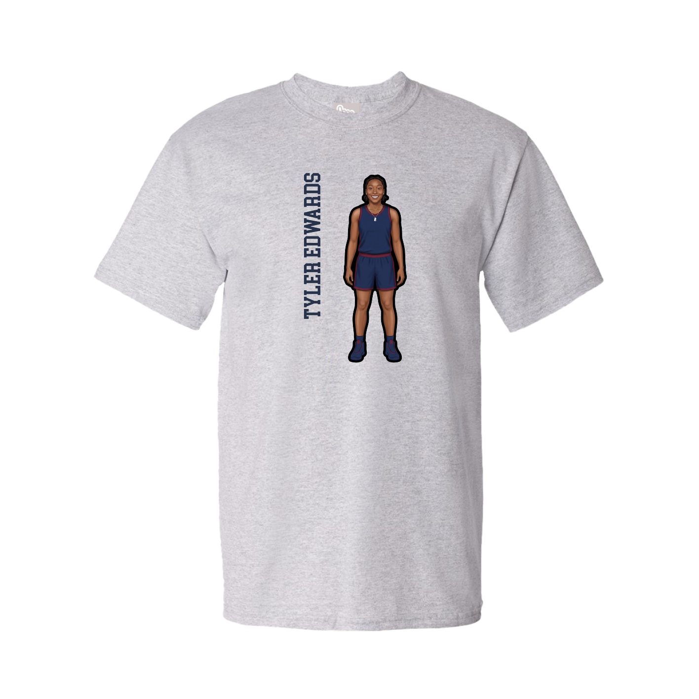 Tee — Name Vertical in Grey