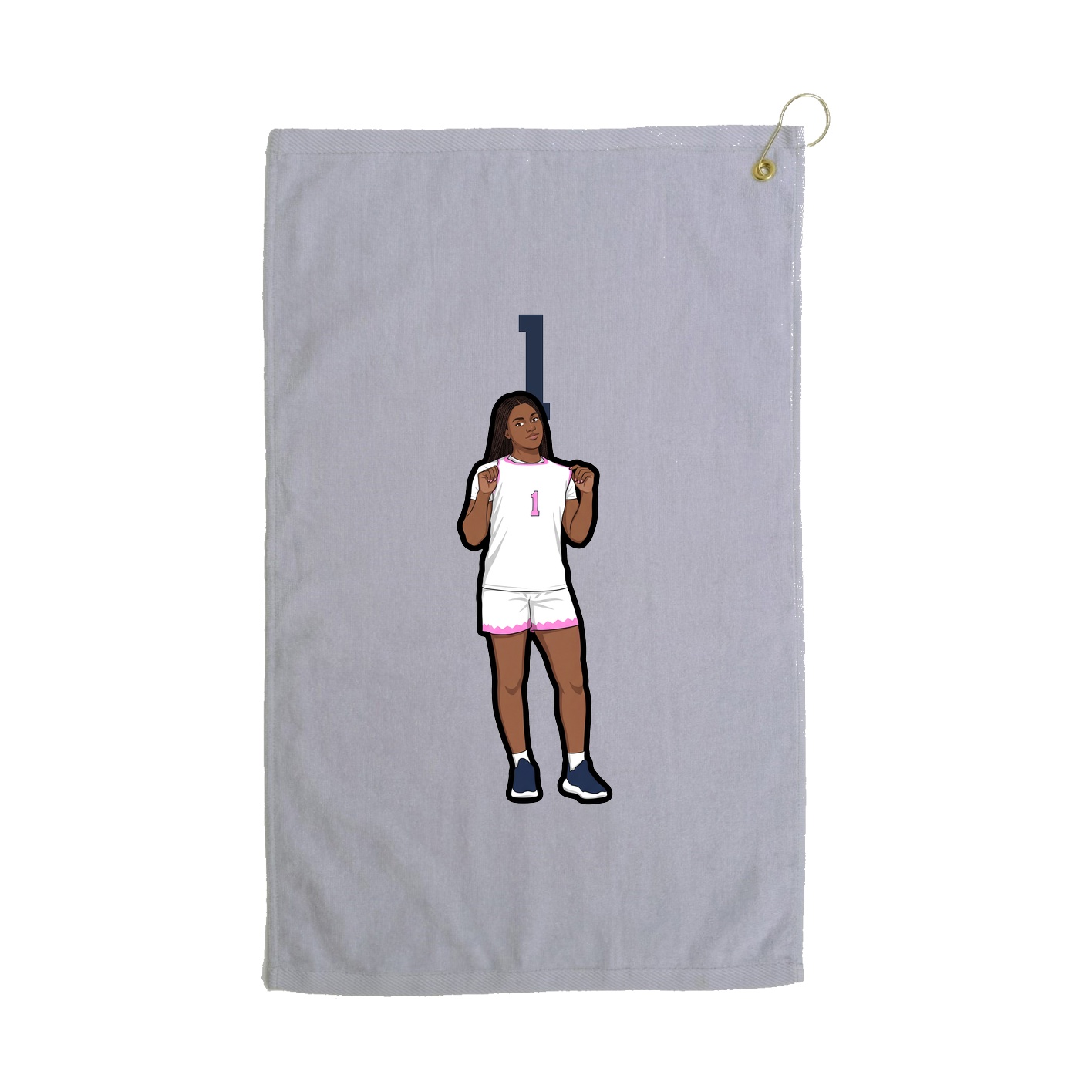 Golf Towel — Number Top in Grey