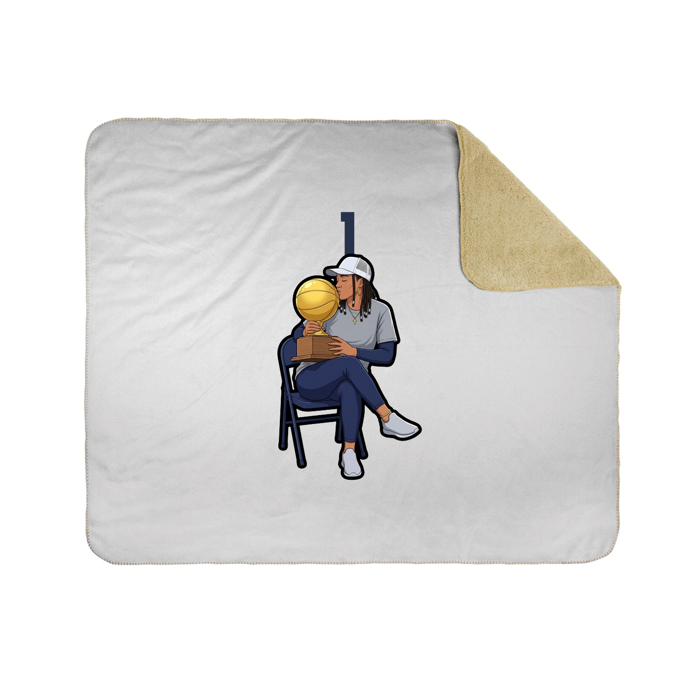 Throw Blanket — Number Top in White