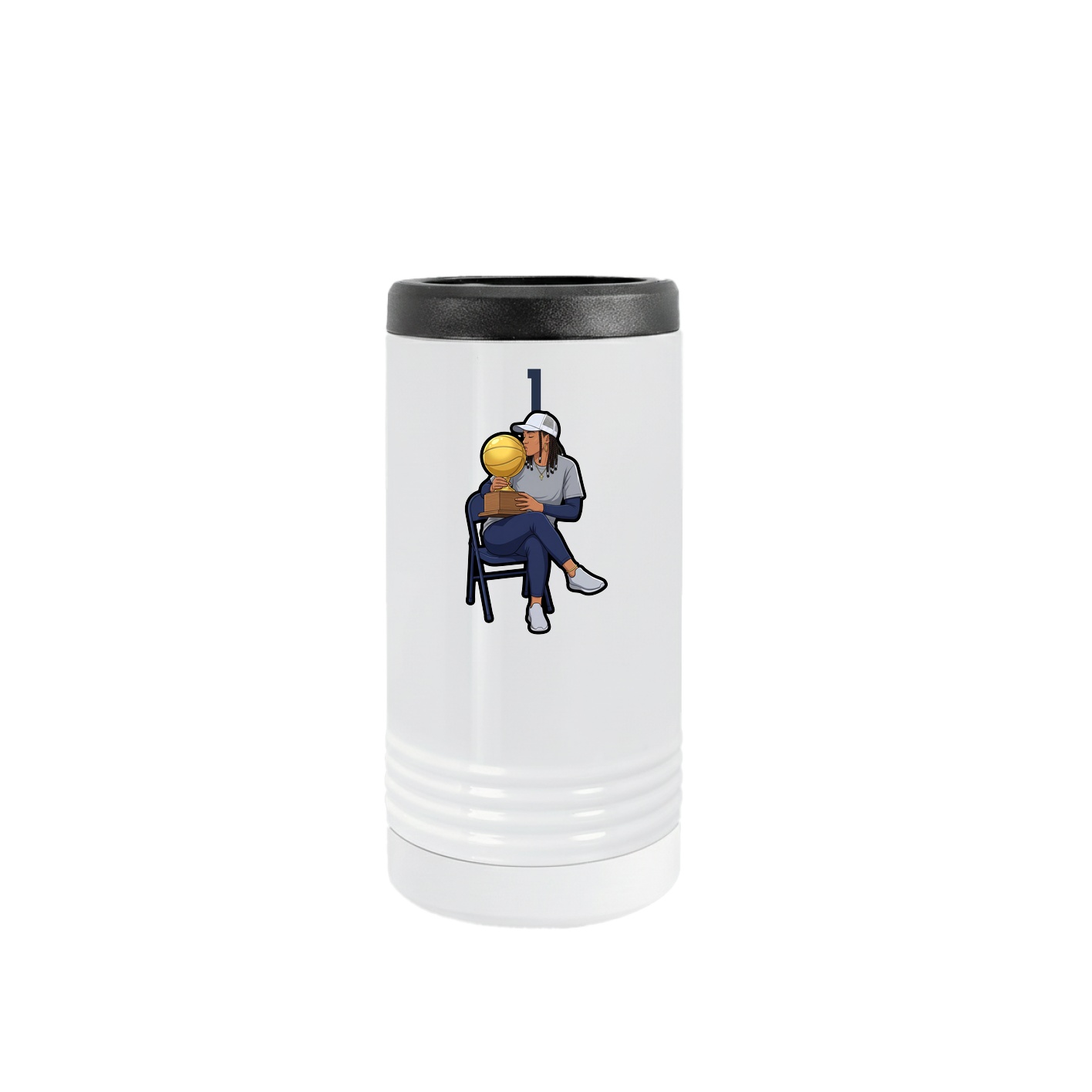Slim Beverage Holder — Number Top in White