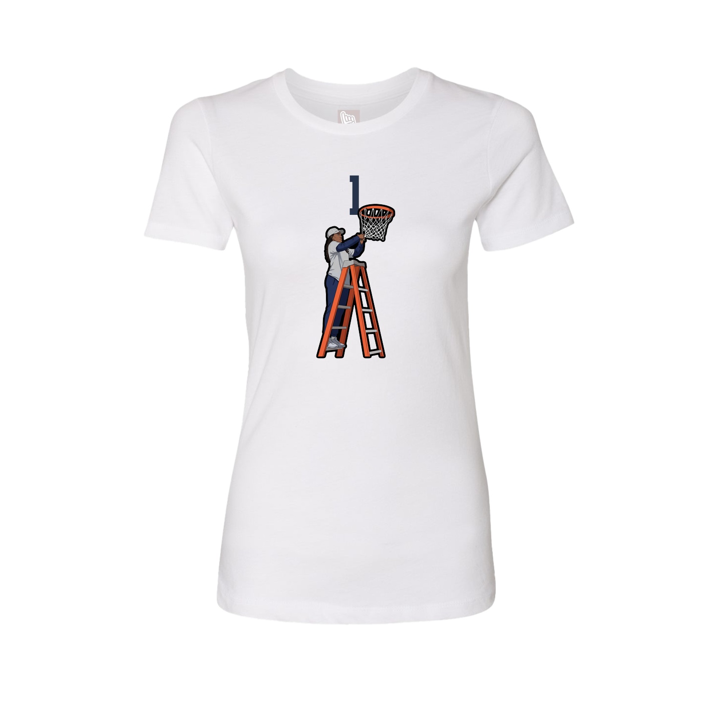 Fitted Women's Tee — Number Top in White