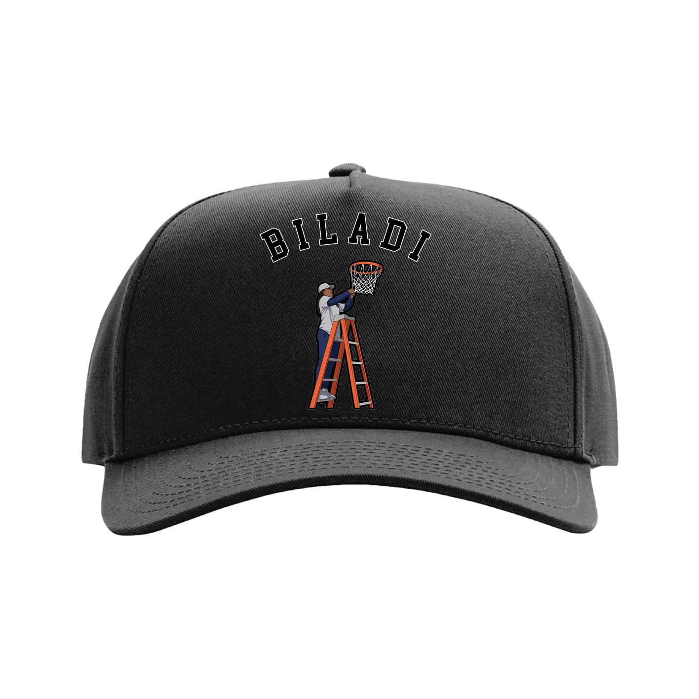 Full Fabric Five-Panel Champ Cap — Shirsey Arch in Black