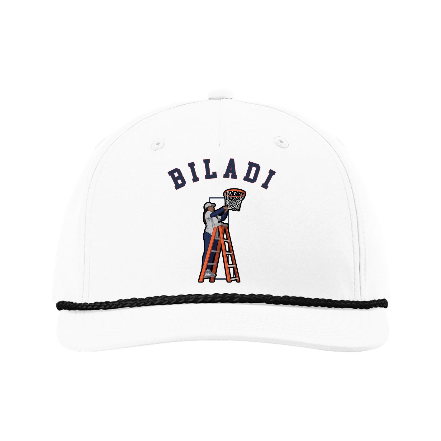 Five-Panel Classic Rope Cap — Shirsey Arch in White