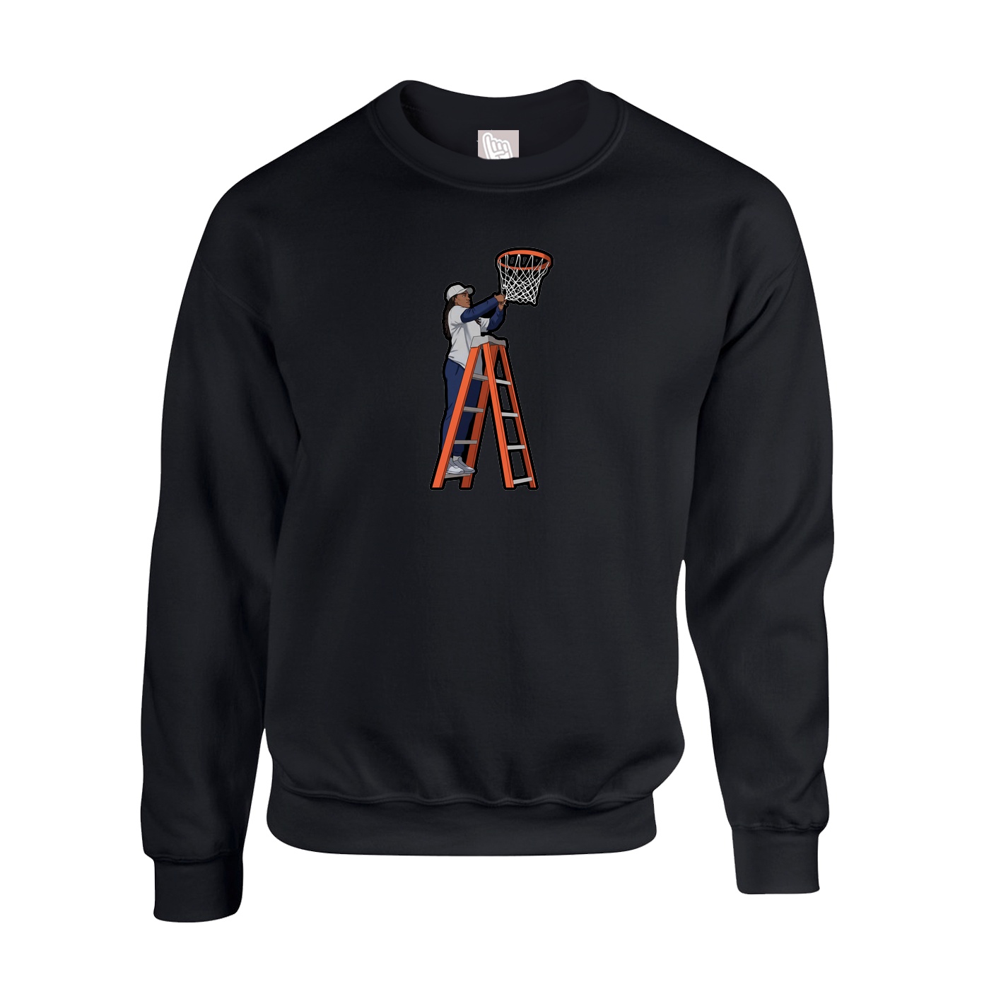 Fleece Crew — Name Vertical in Black