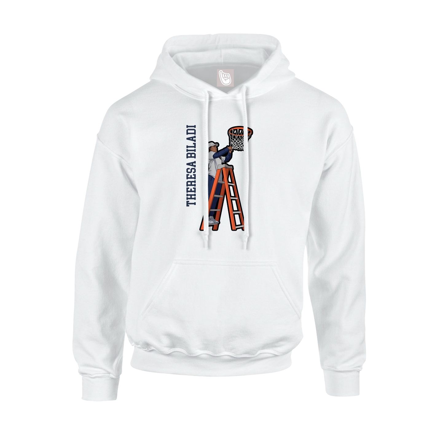 Youth Hoodie — Name Vertical in White