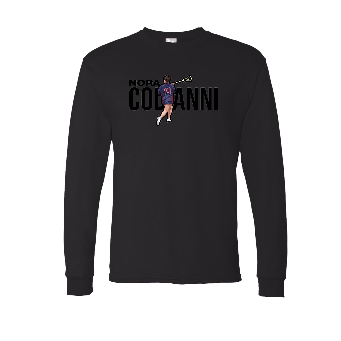 Long Sleeve Tee — Player Name in Black