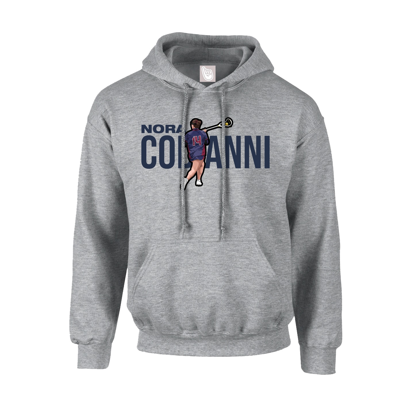 Hoodie — Player Name in Grey