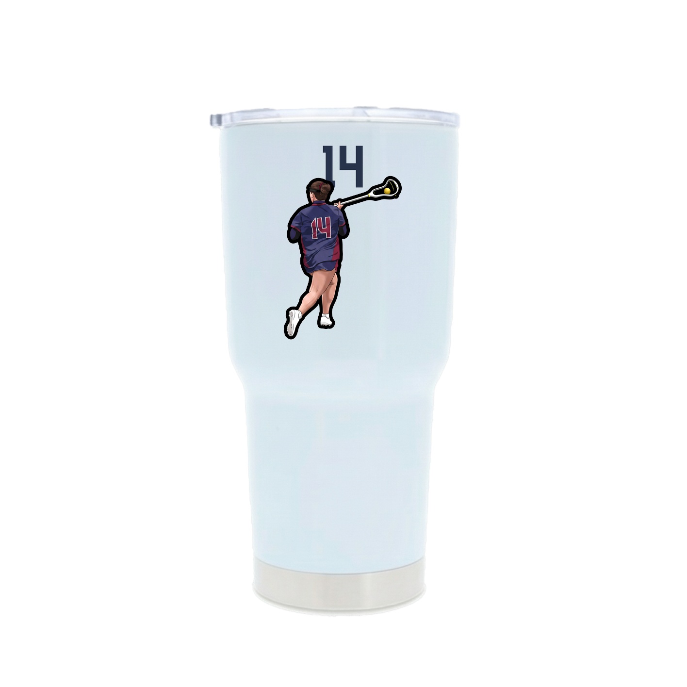 30oz Stainless Steel Tumbler — Number Top in White