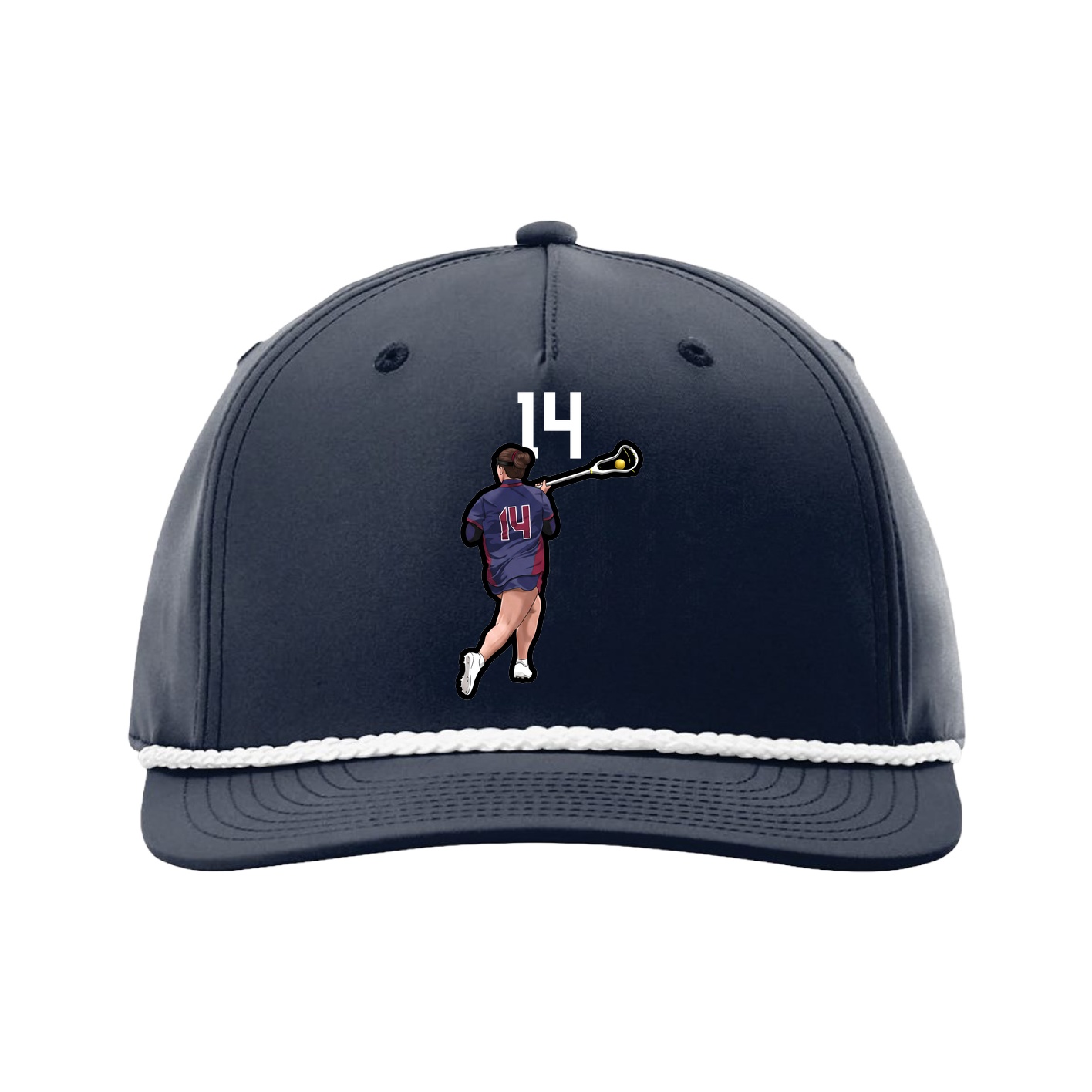 Five-Panel Classic Rope Cap — Number Top in Navy