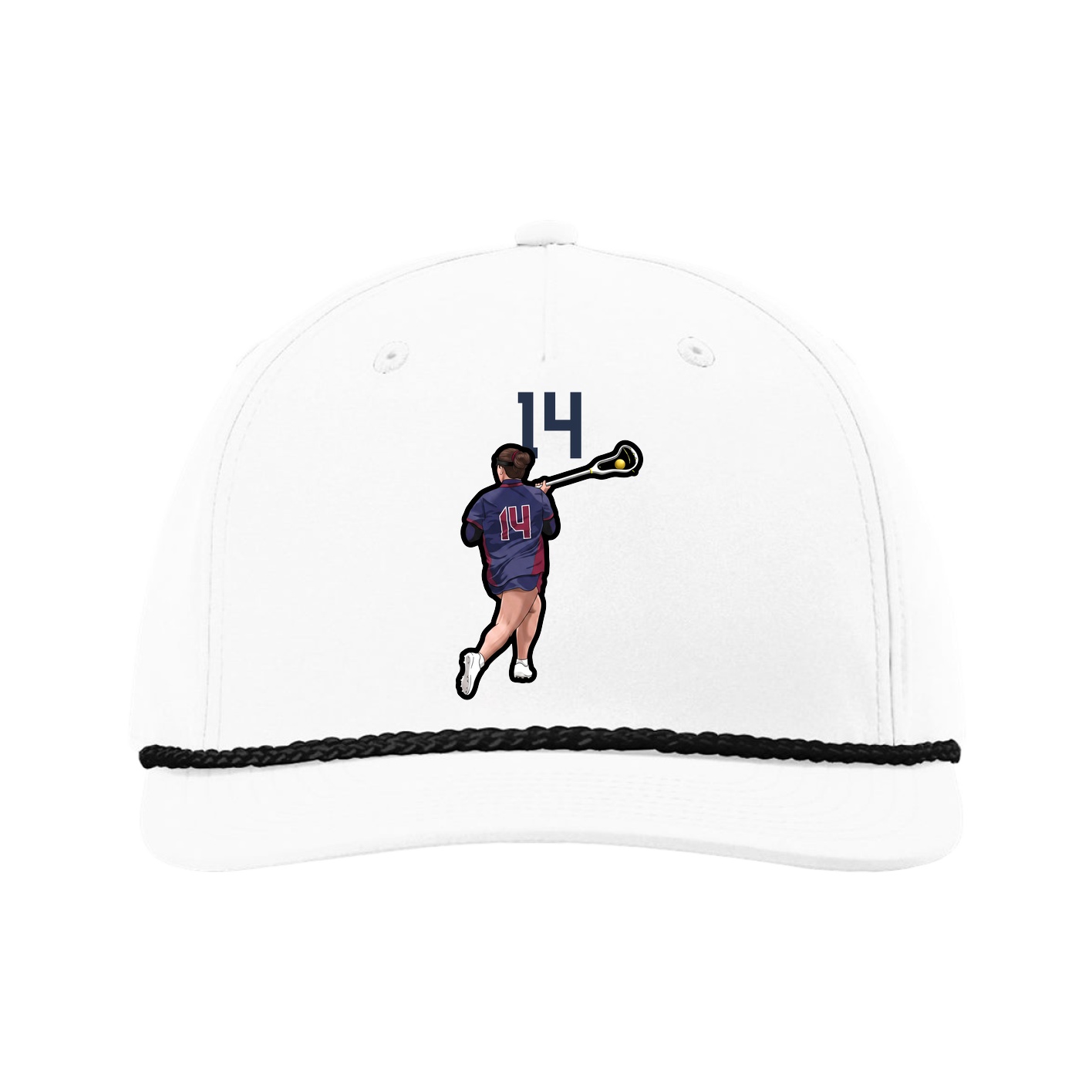 Five-Panel Classic Rope Cap — Number Top in White