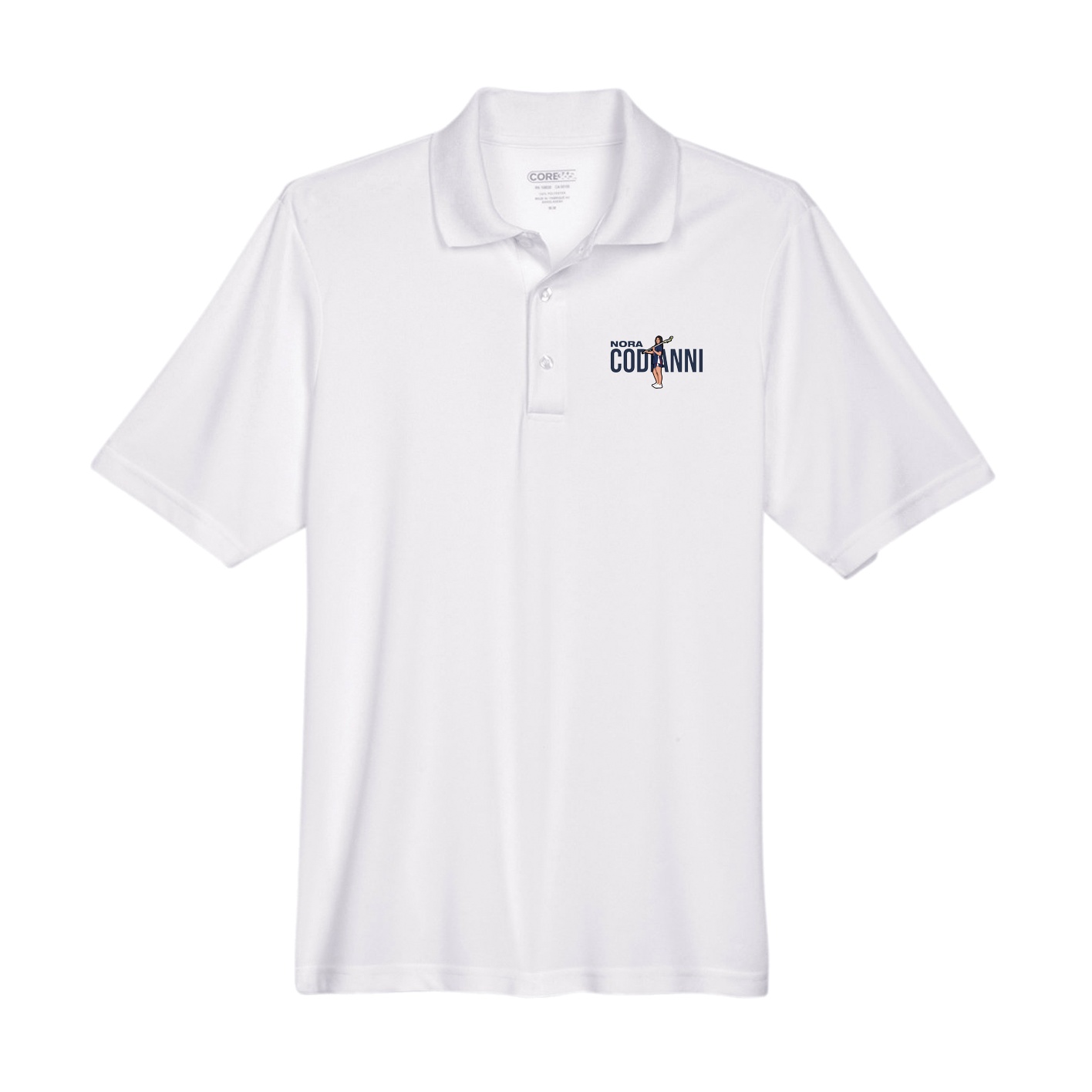 Performance Polo — Player Name in White
