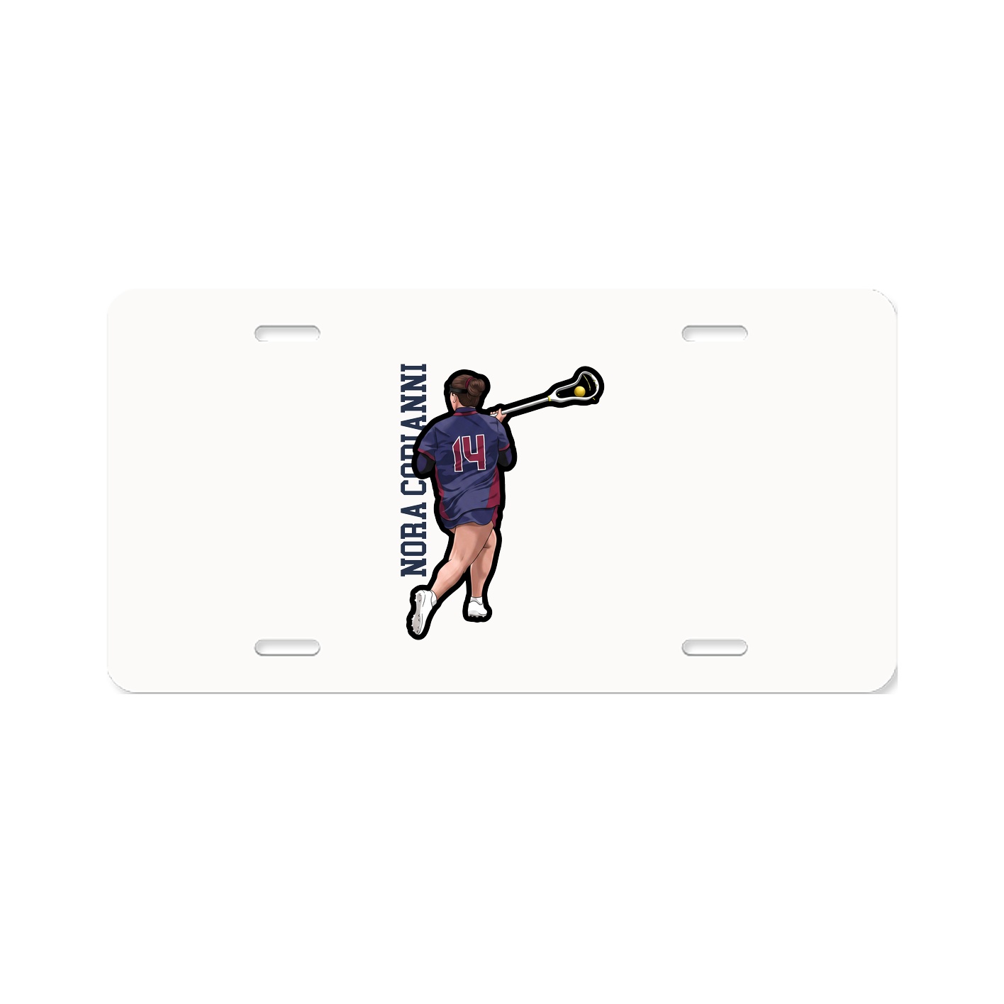 License Plate — Name Vertical in Classic