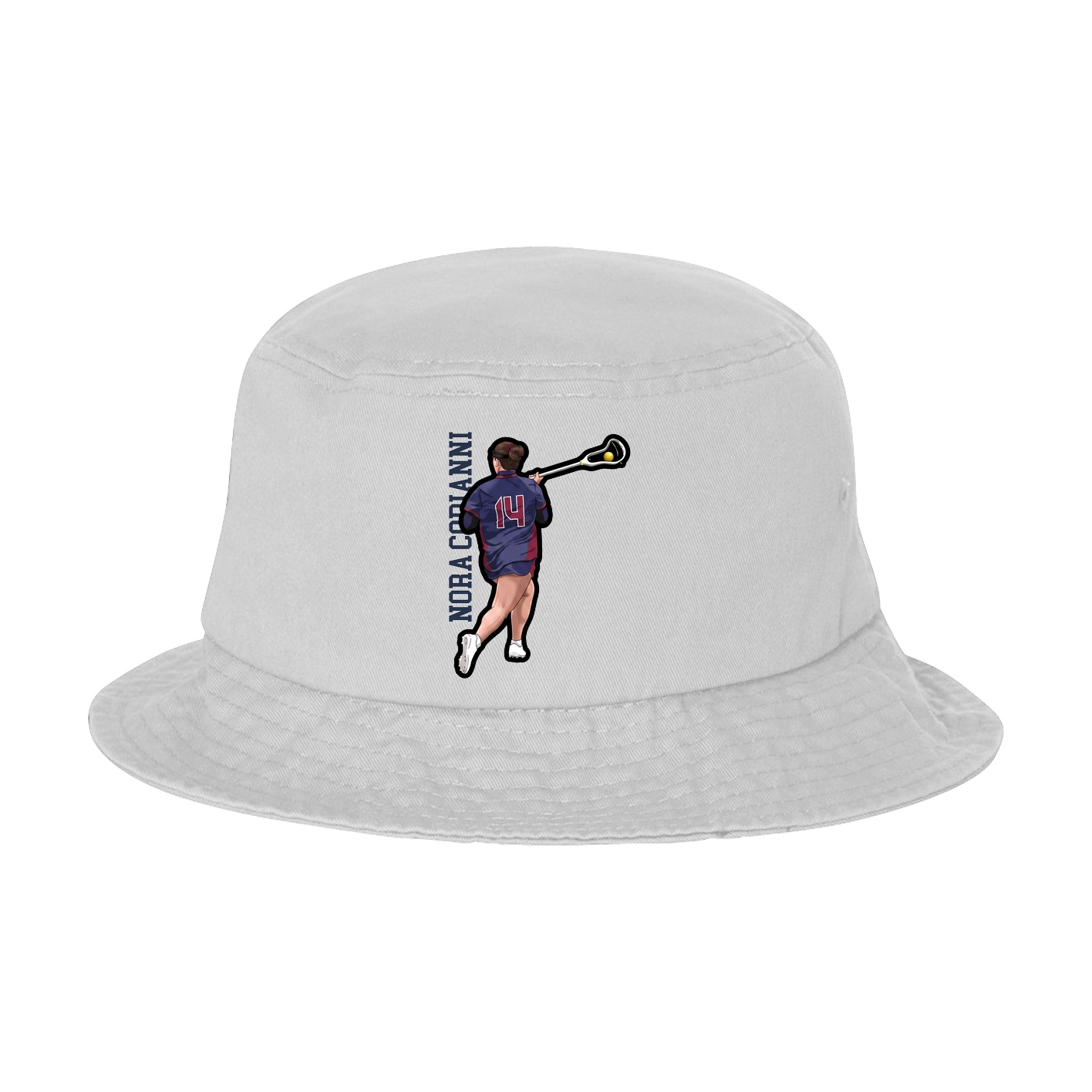 Bucket Cap — Name Vertical in White