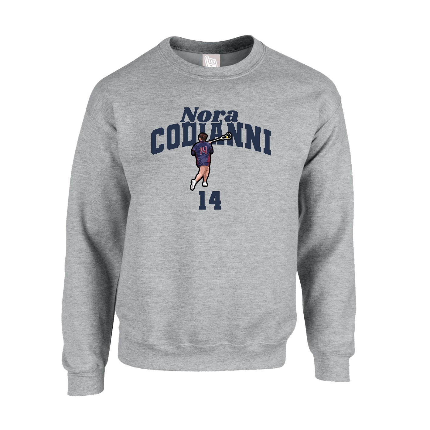 Fleece Crew — Signature Arch in Grey