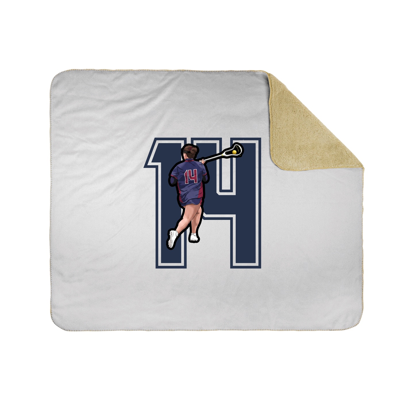 Throw Blanket — Number in White