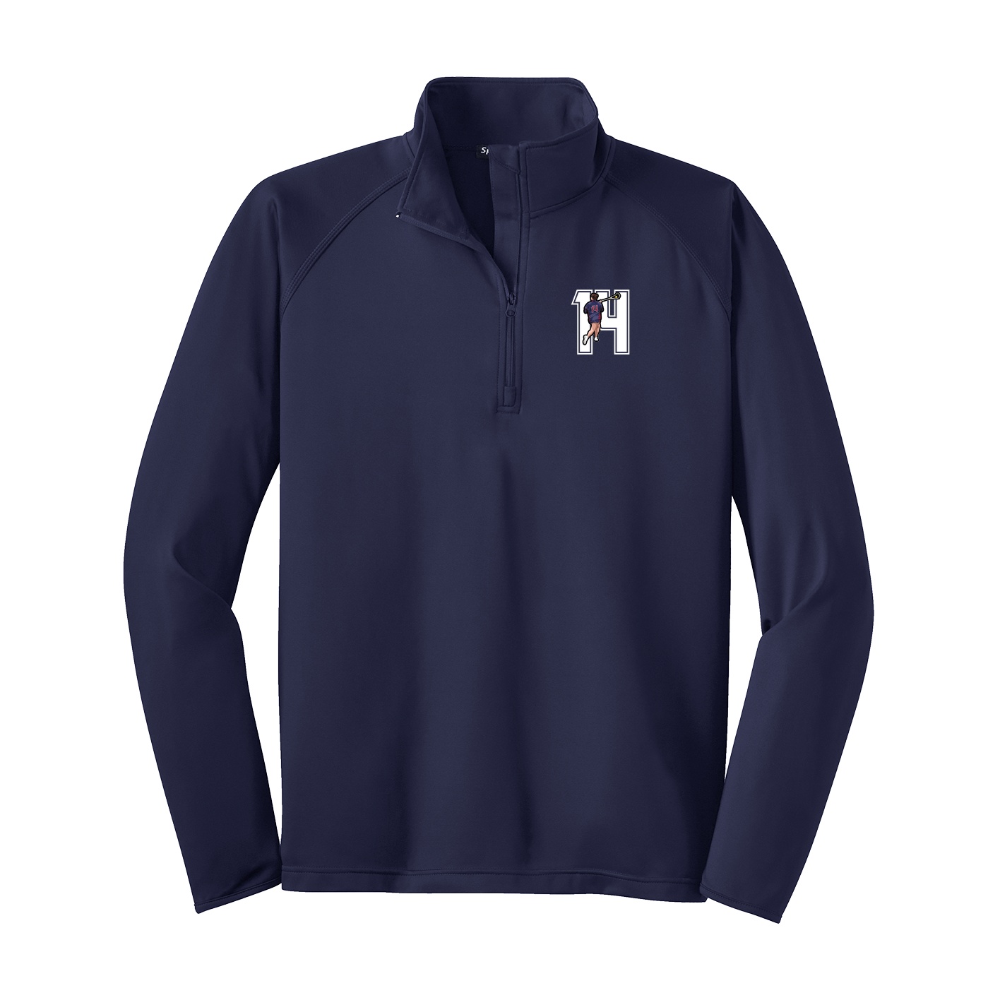 Q-Zip Pullover — Number in Navy