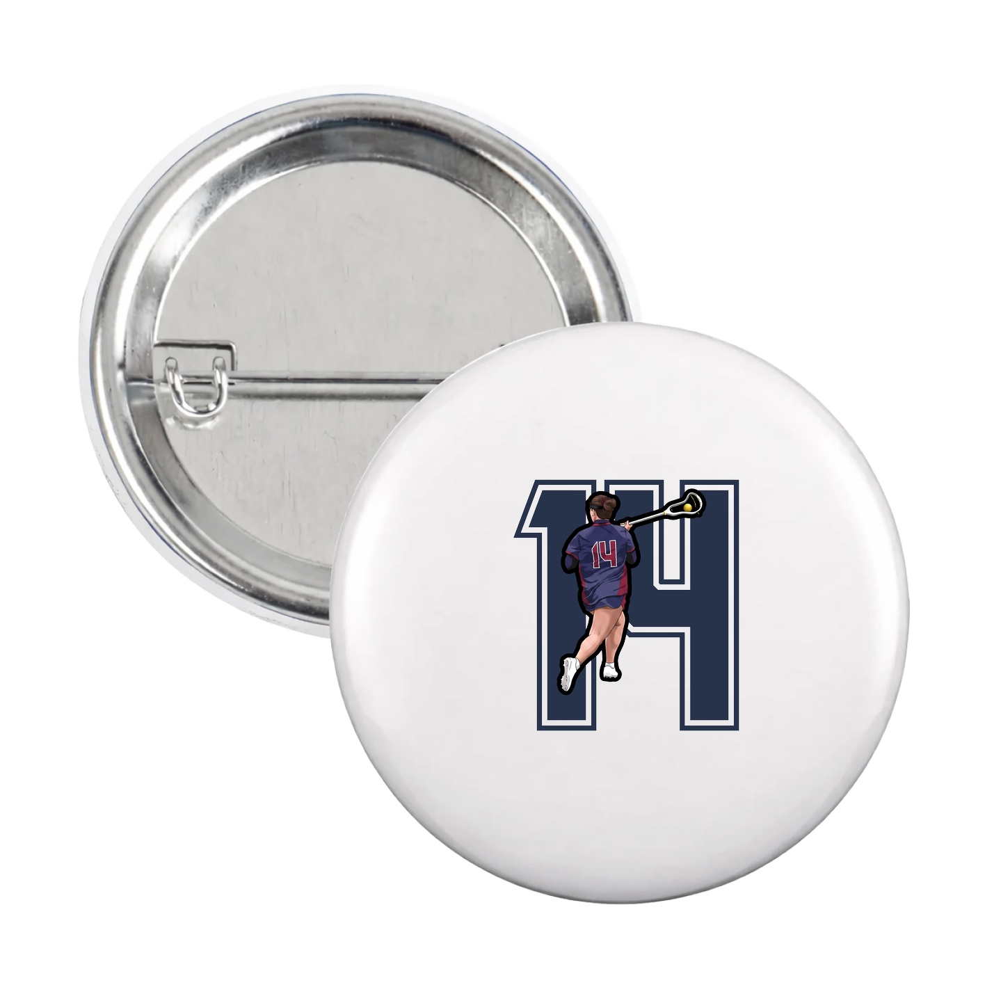 Game Day Button — Number in White