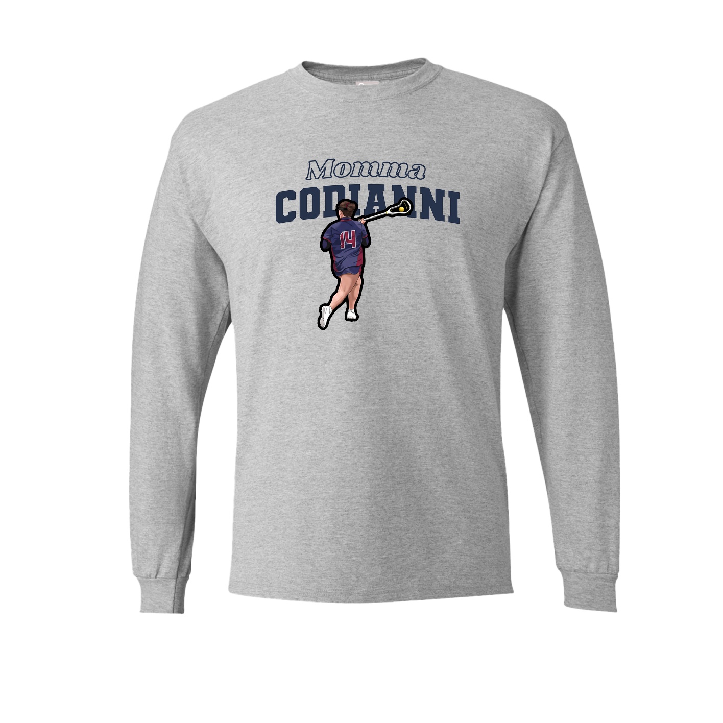 Long Sleeve Tee — Mothers Day Block in Grey