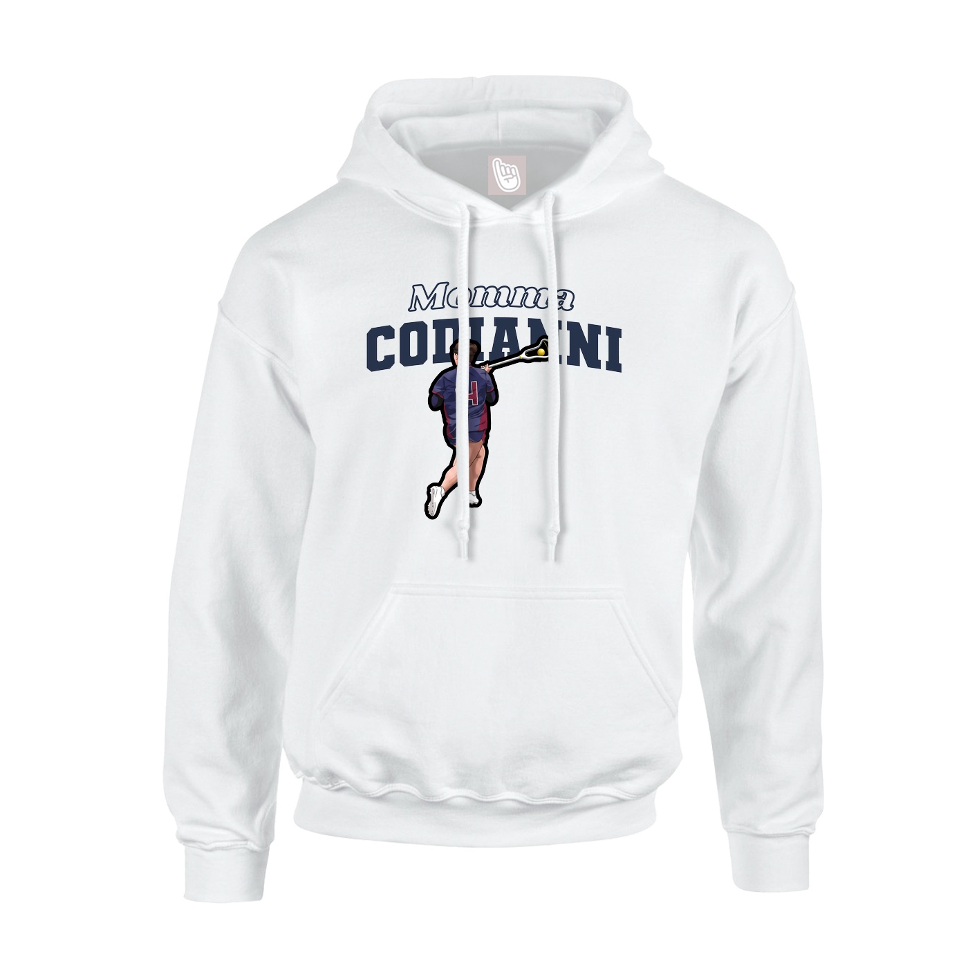 Youth Hoodie — Mothers Day Block in White