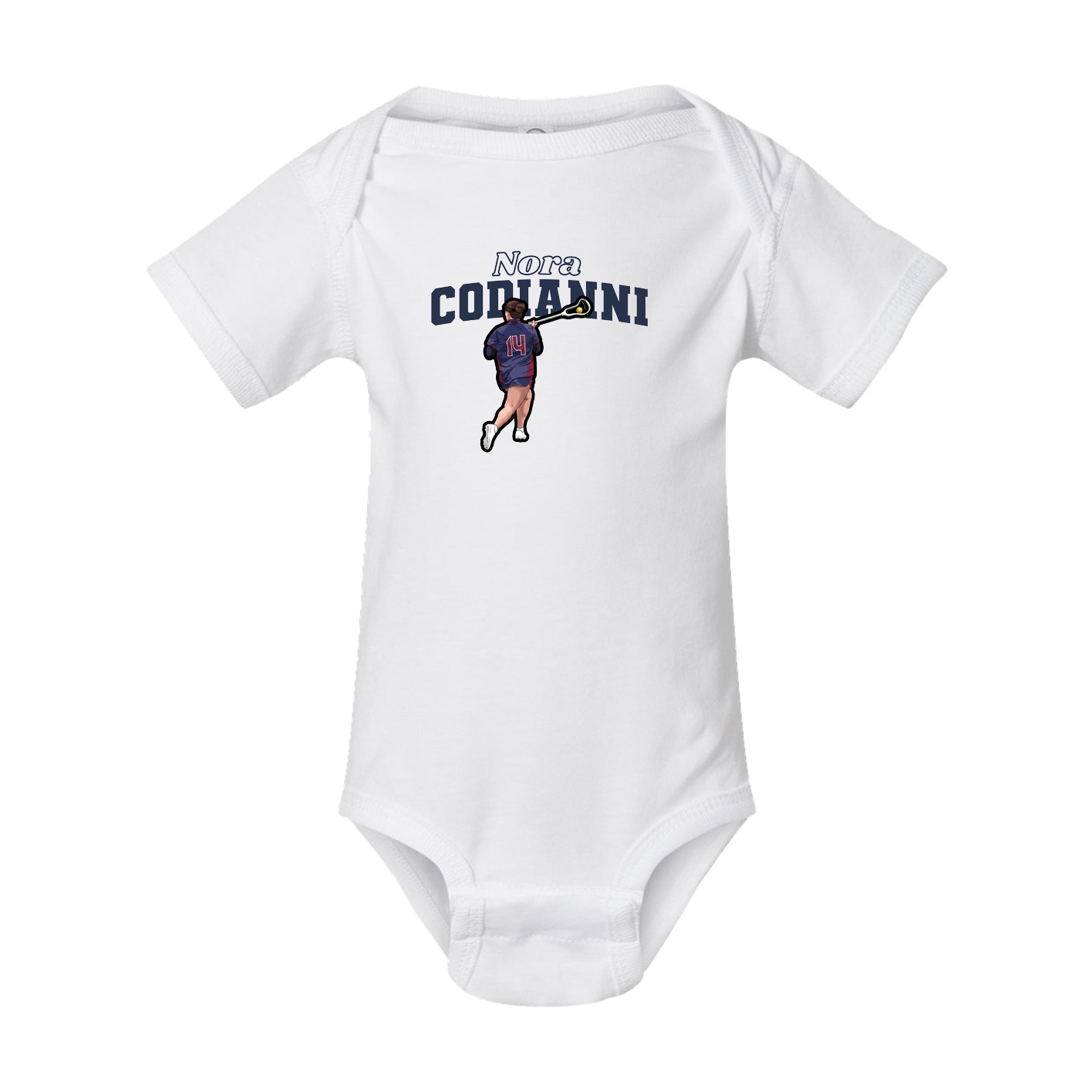 Baby Onesie — Name Arch in White