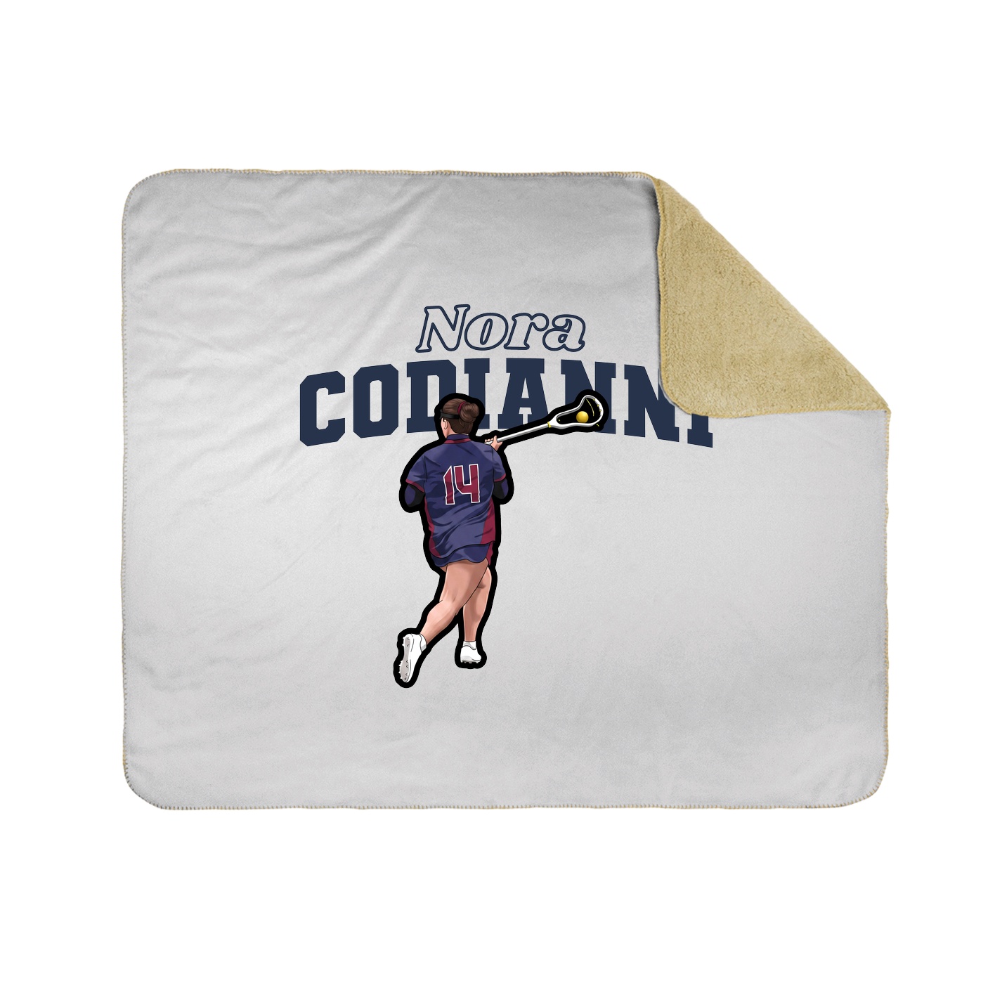 Throw Blanket — Name Arch in White