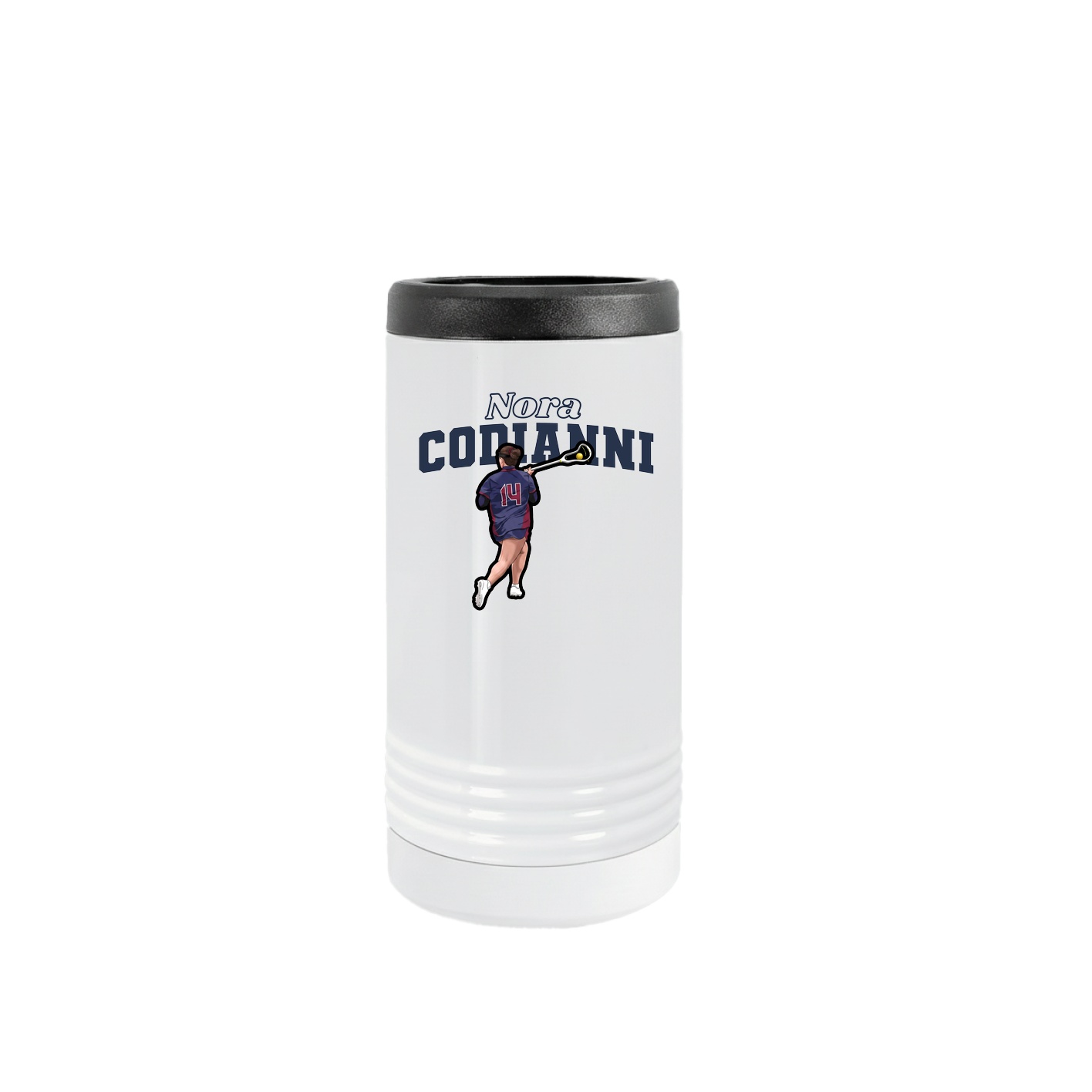 Slim Beverage Holder — Name Arch in White