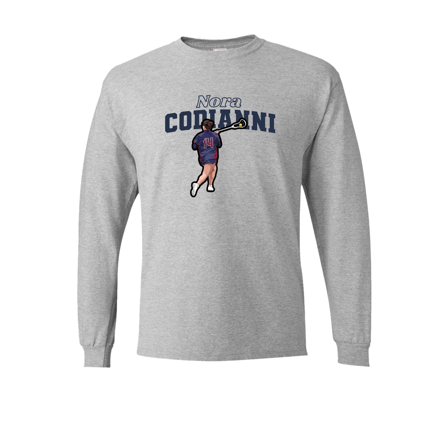 Long Sleeve Tee — Name Arch in Grey