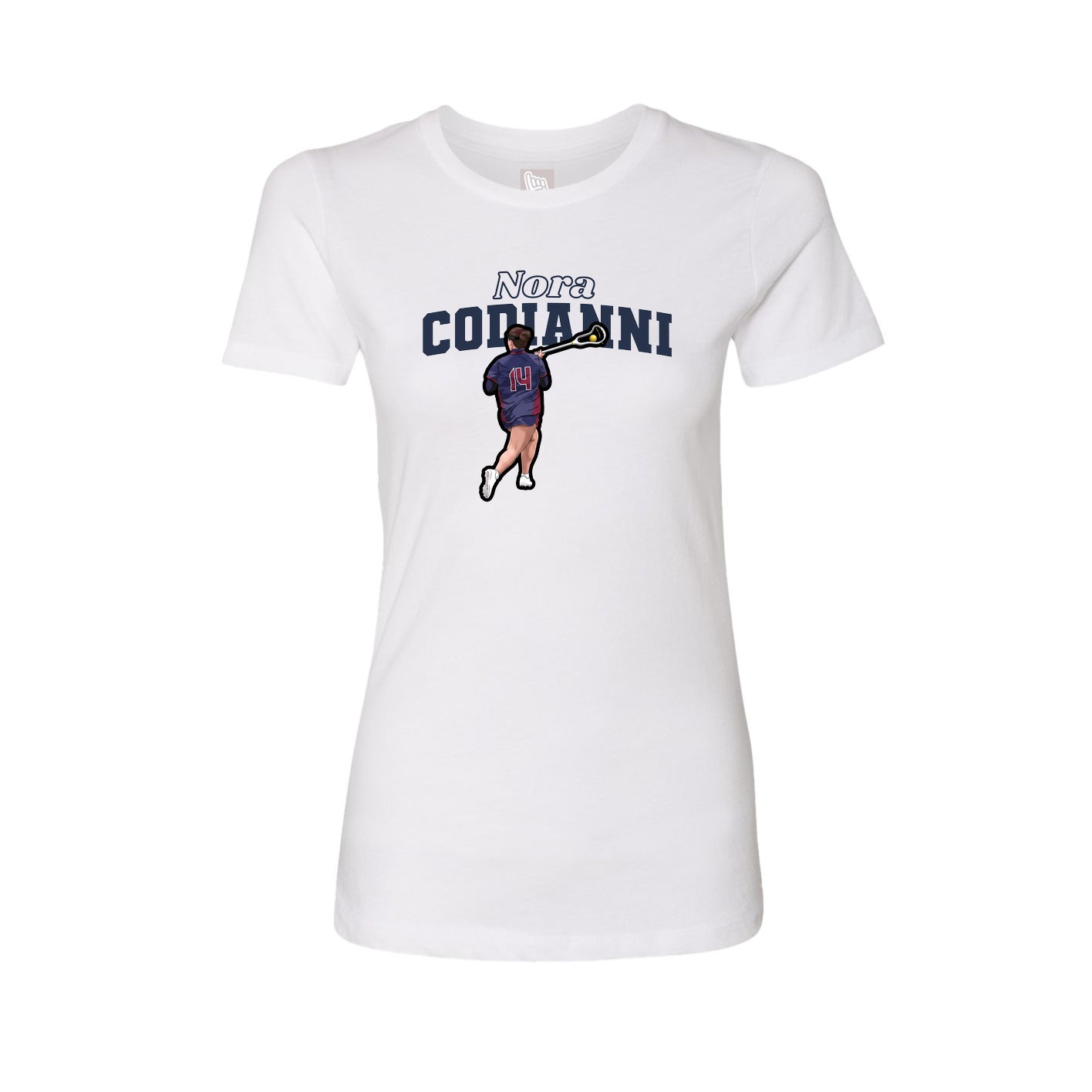 Fitted Women's Tee — Name Arch in White