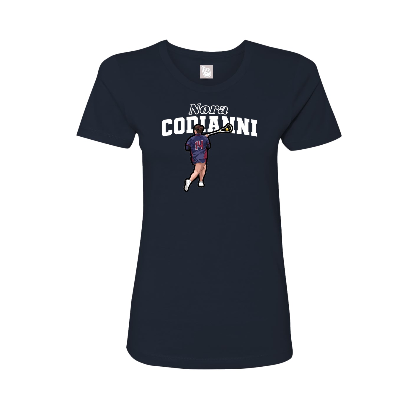 Womens Tee — Name Arch in Navy