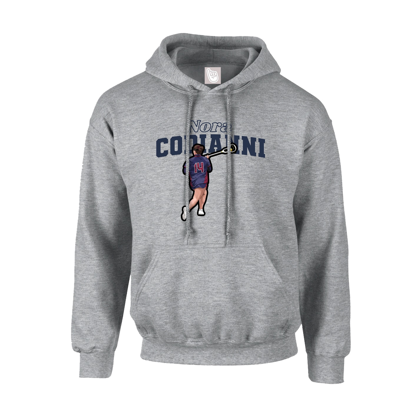 Hoodie — Name Arch in Grey