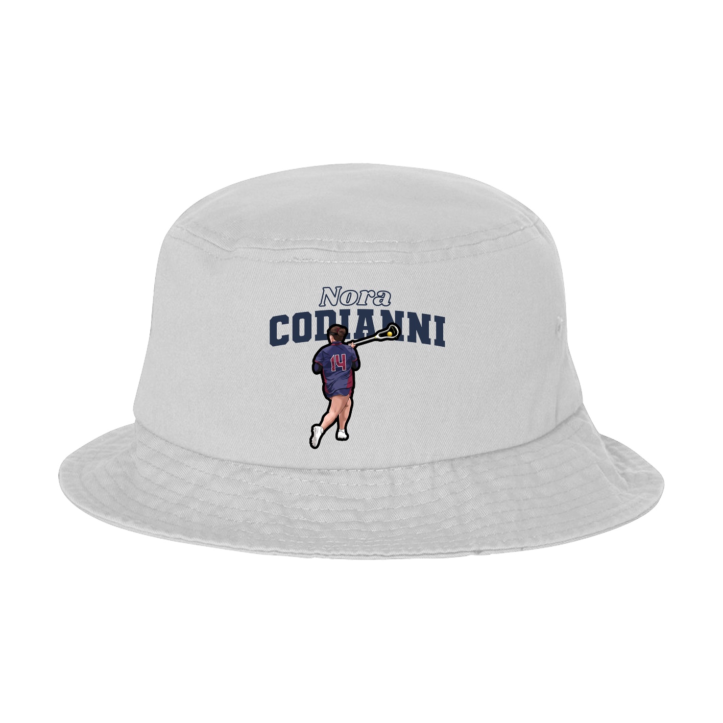 Bucket Cap — Name Arch in White