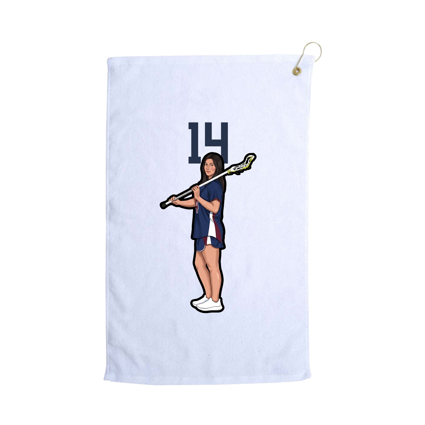 Golf Towel — Number Top in White