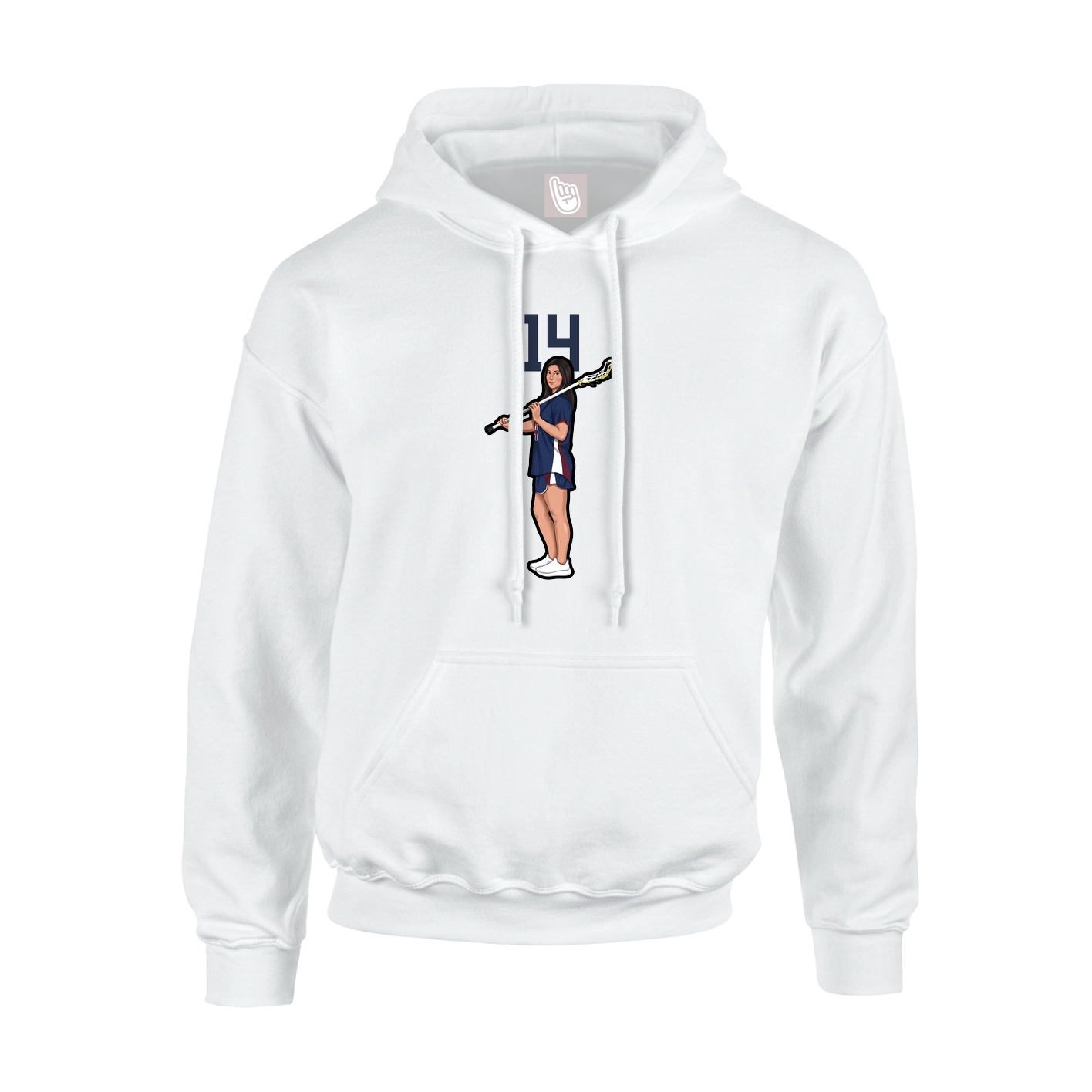 Hoodie — Number Top in White
