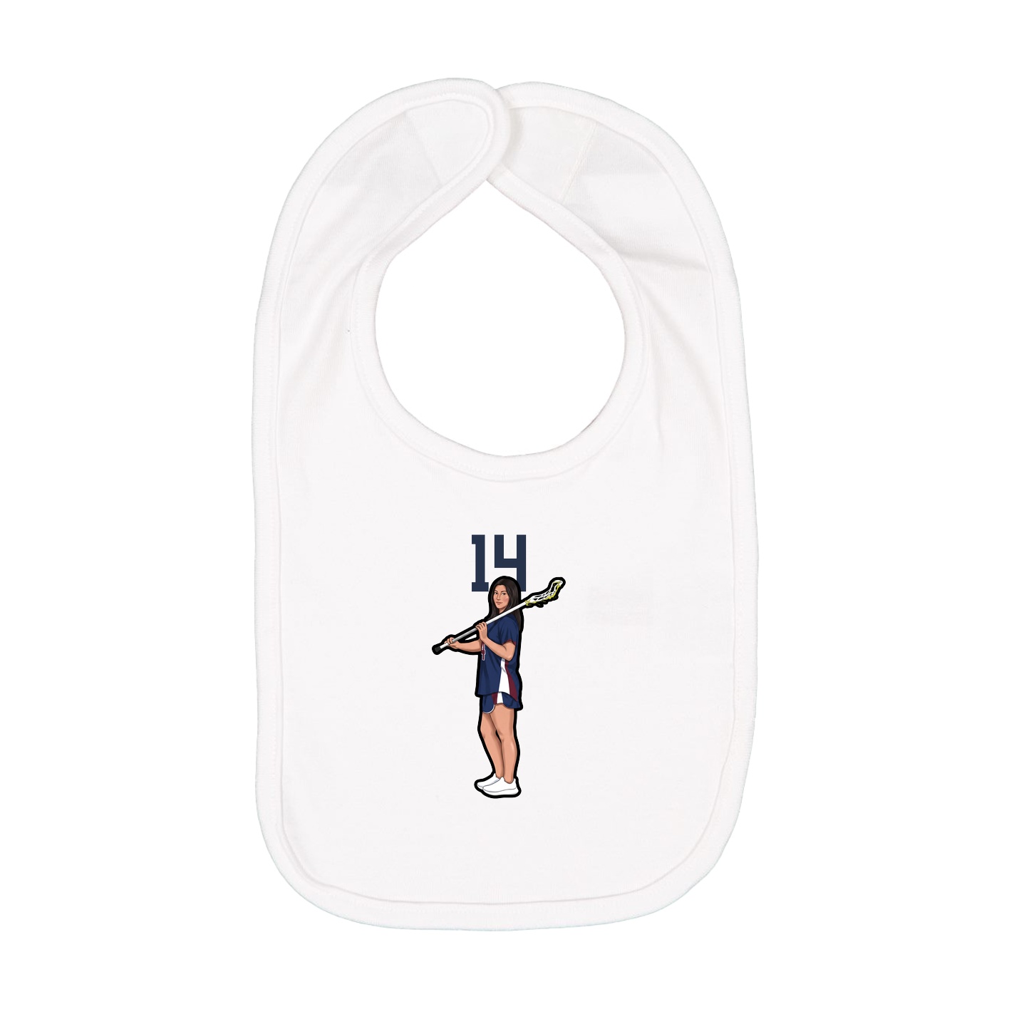 Infant Bib — Number Top in White