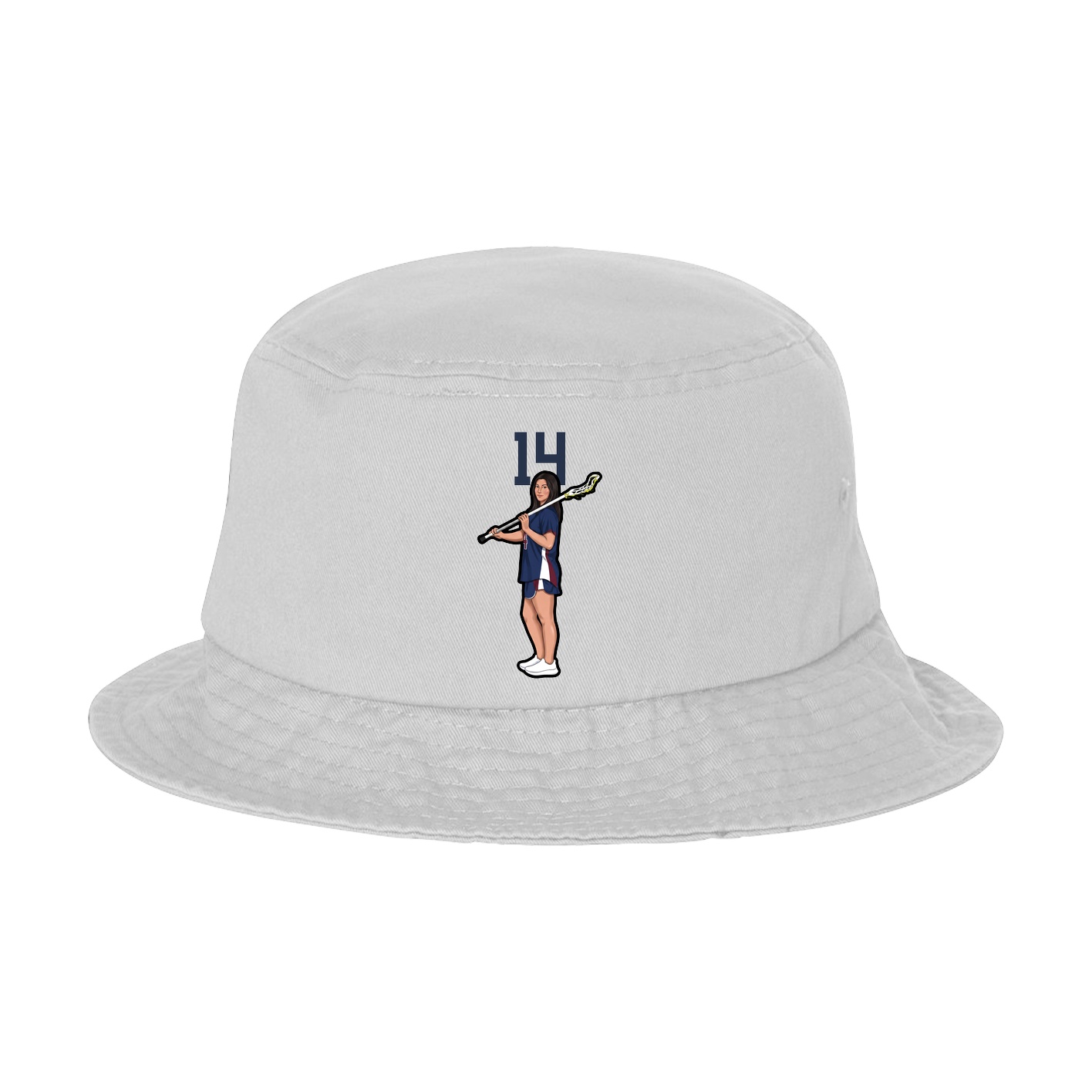 Bucket Cap — Number Top in White