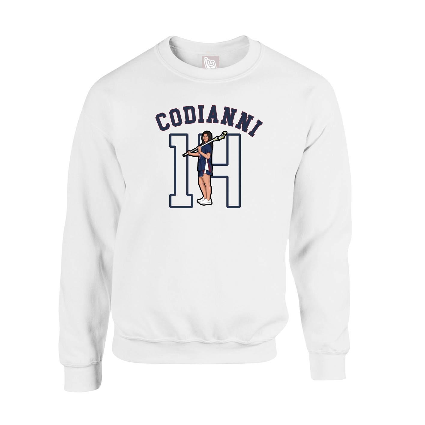 Fleece Crew — Shirsey Arch in White
