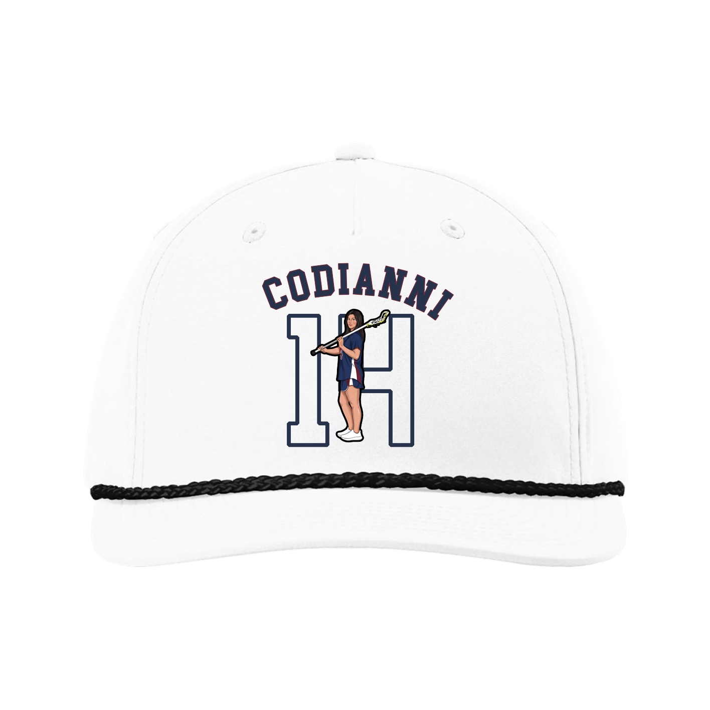 Five-Panel Classic Rope Cap — Shirsey Arch in White