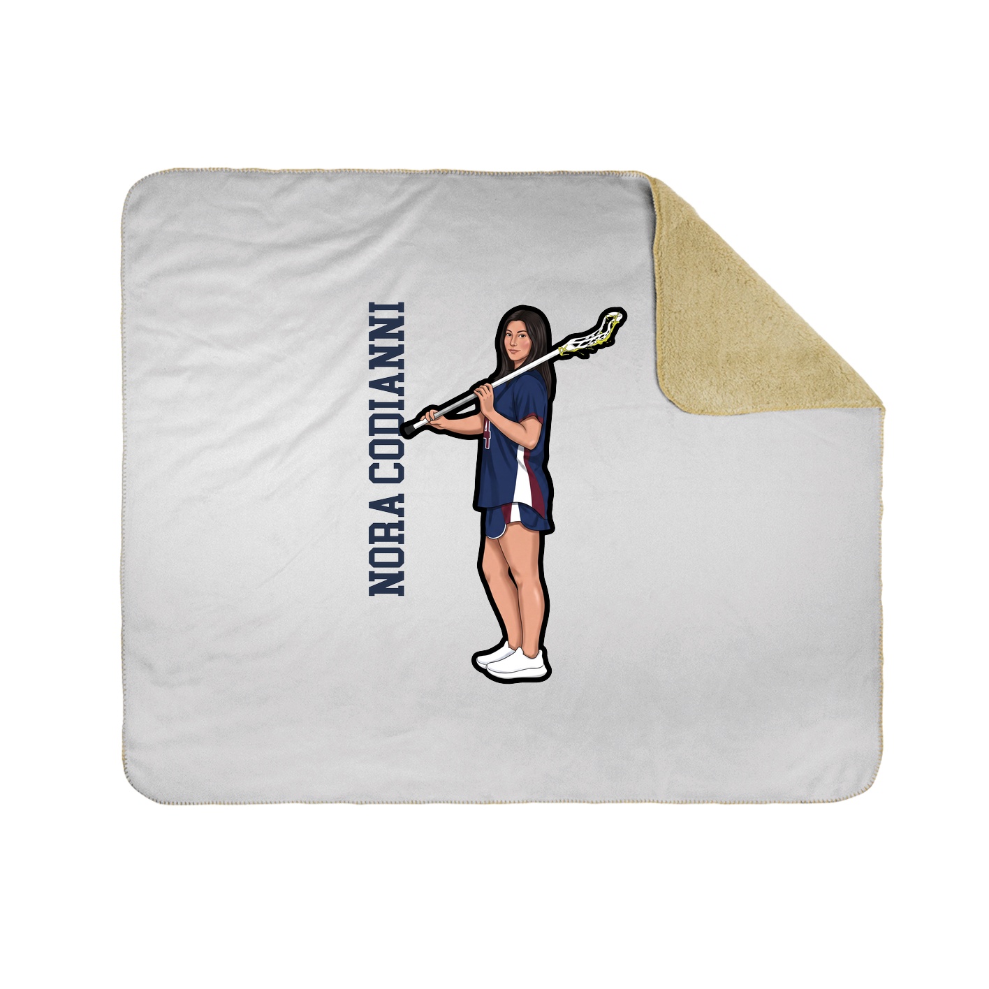 Throw Blanket — Name Vertical in White