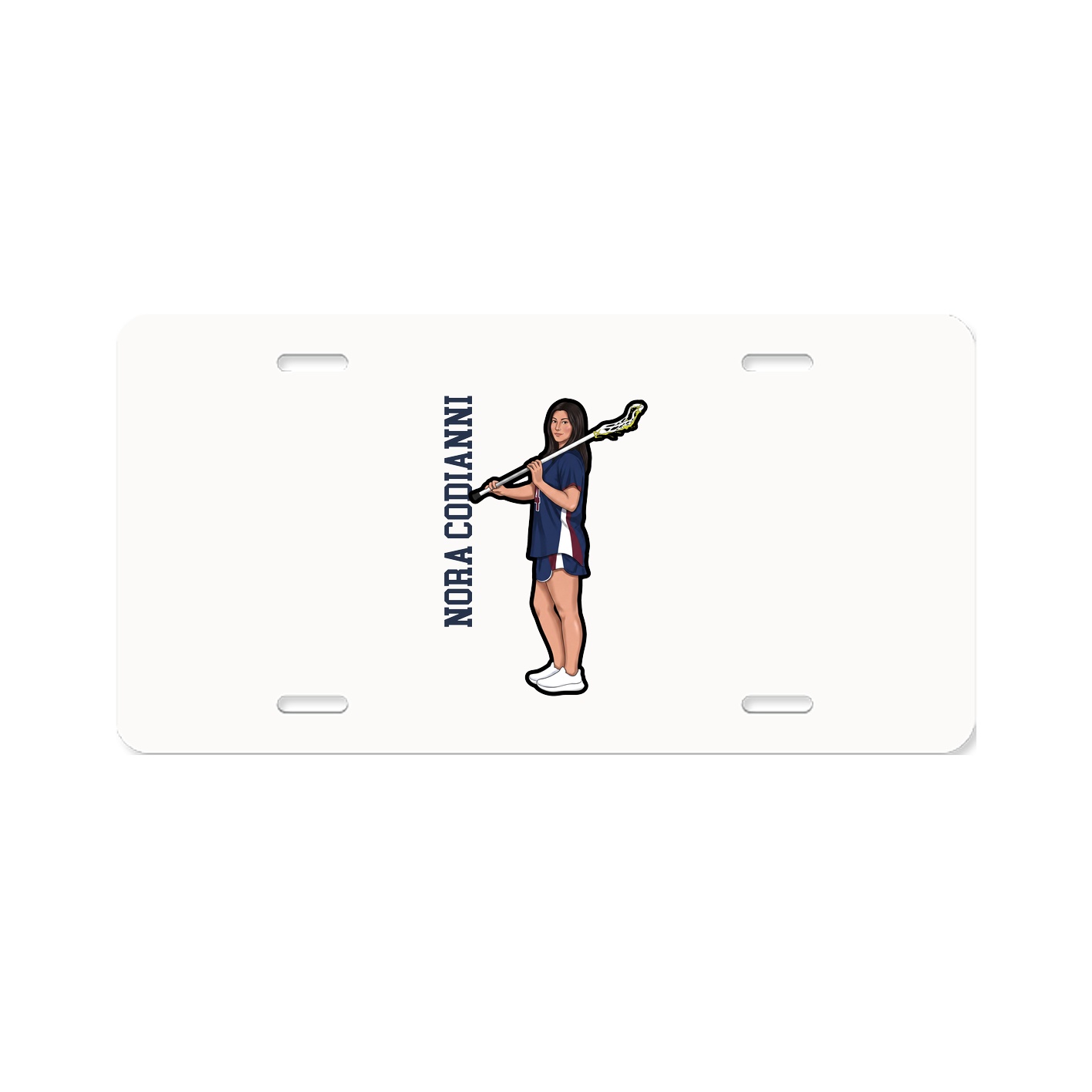 License Plate — Name Vertical in Classic