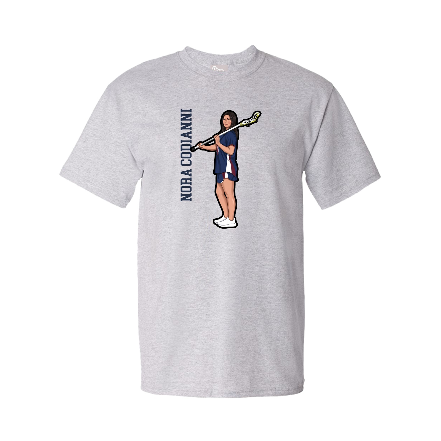 Tee — Name Vertical in Grey