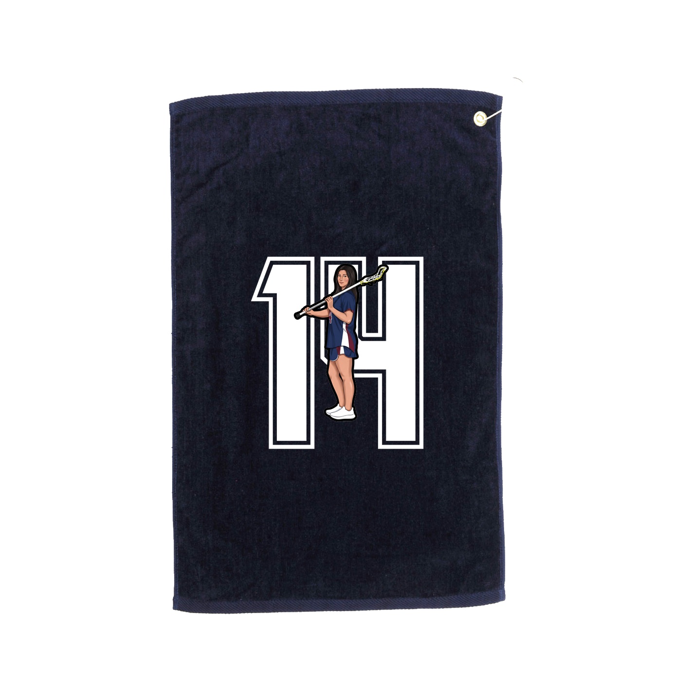 Golf Towel — Number in Navy