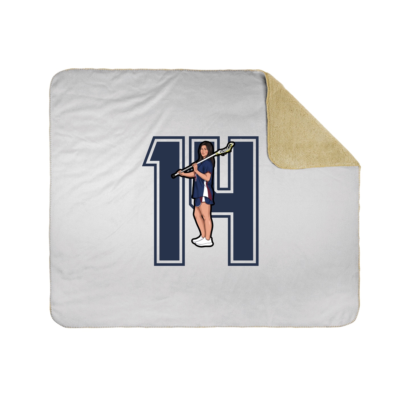 Throw Blanket — Number in White