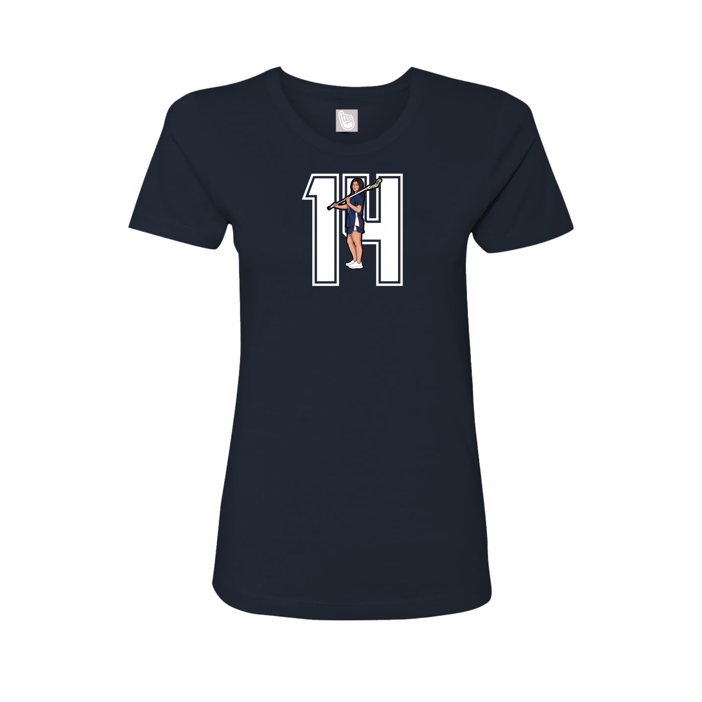 Womens Tee — Number in Navy